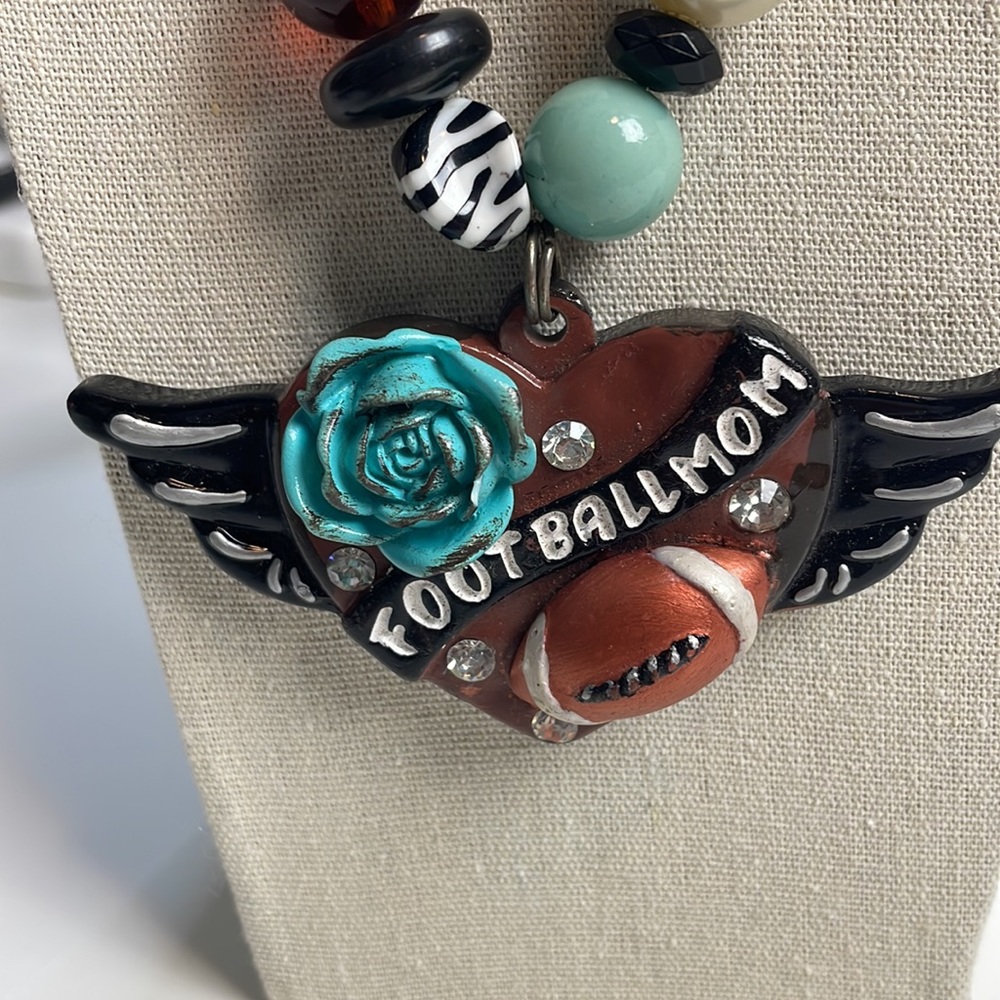 DaVinci Football Mom Necklace with Matching Earrings NWT